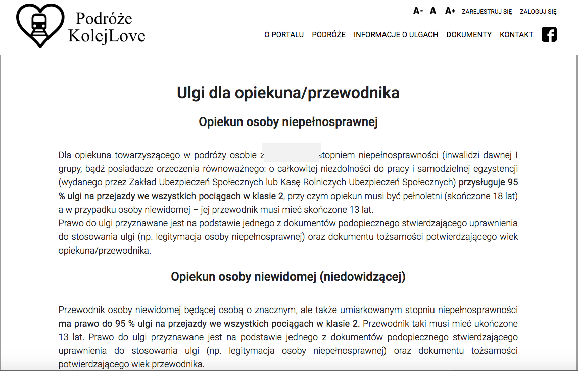 Podgląd portalu www.podrozekolejowe.pl